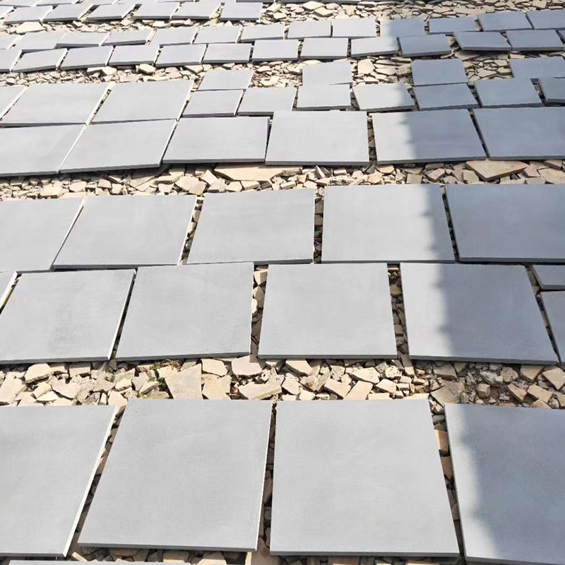 Honed/Rough Volcanic Stone Waterproof Landscaping Garden Paving Stone Black Grey Andesite Tile