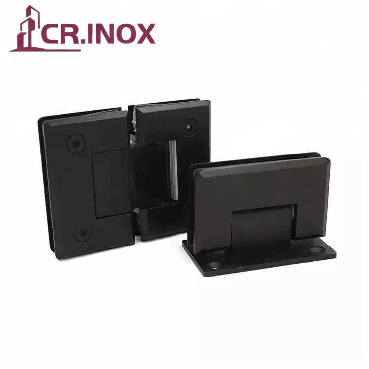 Matt Black Shower Door Hinges Wall to Glass Frameless Glass Hardware Shower Door Pivot Fixing Hinges