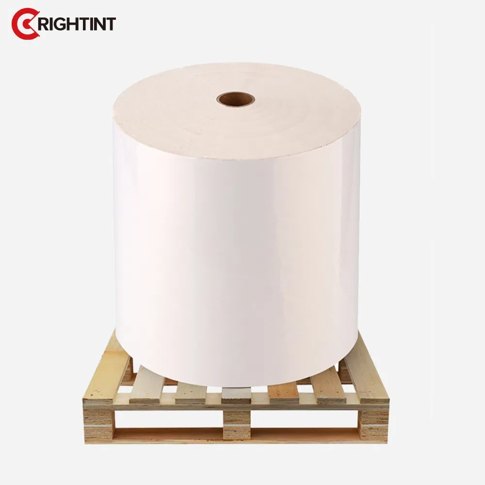 Glossy white PP flexo jumbo roll film for label production self adhesive paper