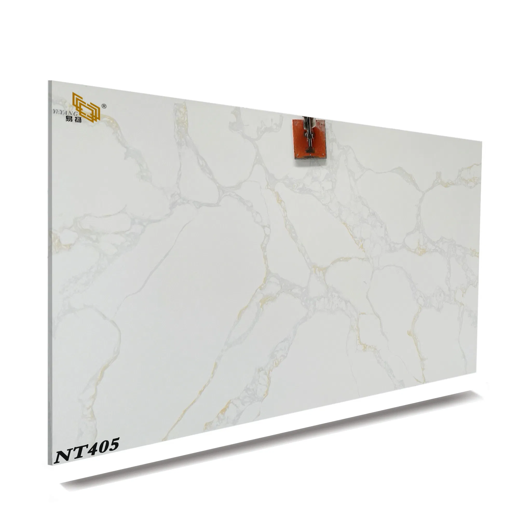 Marble Look Calacatta White Artificial Stone Quartz Slabs for Countertop/Vanity/Top/Wall