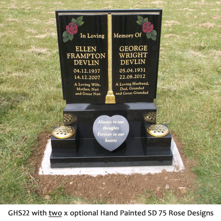 Natural Granite Stone Open Book Gravestone Memorial Plaques for Outside