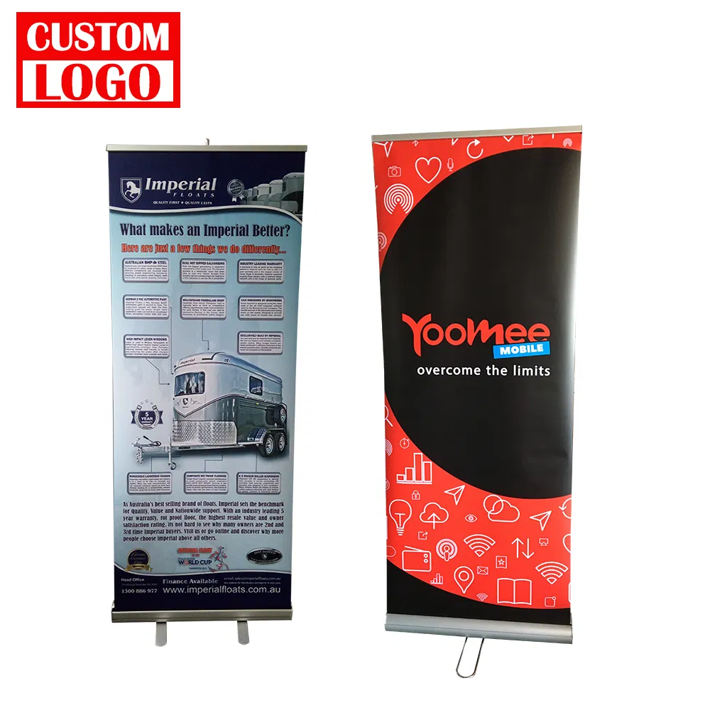 Customized Printed Retractable Aluminum Roll up Display Banner Stand