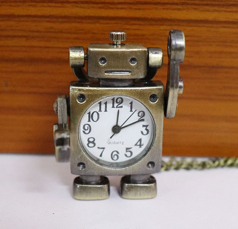 Fashion Vintage Quartz Toy Pocket Watch Women Lady Girls Sweater Chain Necklace Pendant Clock Gift Robot Pocket Watch