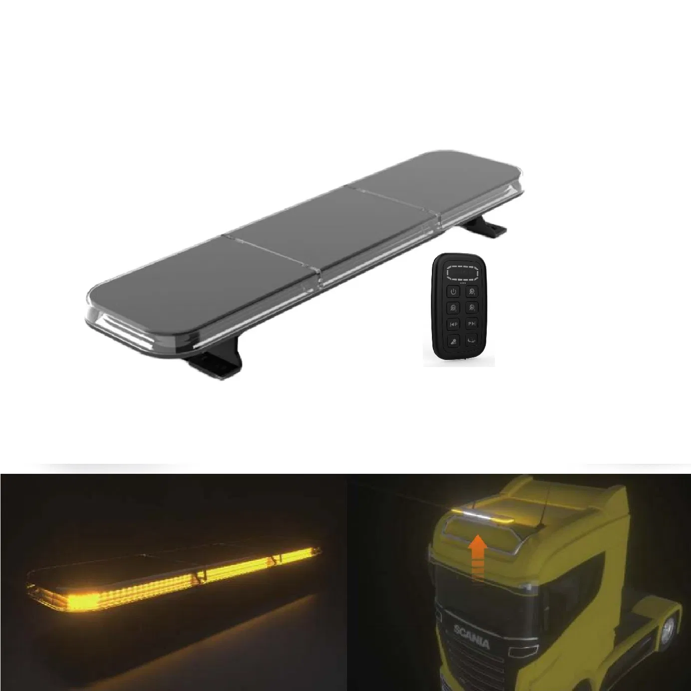 Светодиодная сигнальная балка R65 0.9м с беспроводным пультом