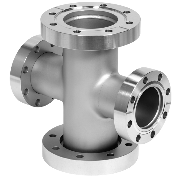 SS304/SS316L High Vacuum Pipe-Fittings CF16-CF100 Equal 4-Way Cross Rotatable/Fixed Flanges Thru Holes