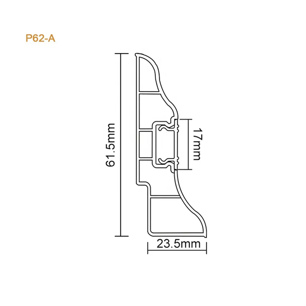 Rt-P62-a-PA, Wholesale Hard PVC Skirting Ceiling and Plastic Skirting Board for Indoor Fooring