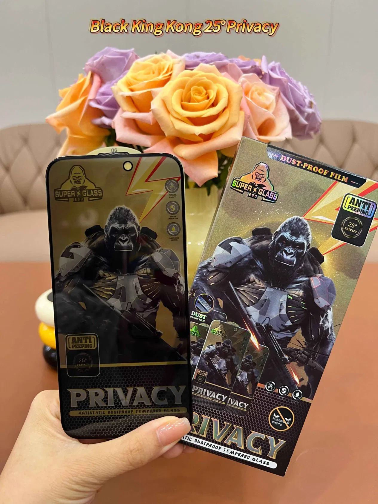 10PCS/Box ESD Privacy Screen Protector for iPhone 15 14 11 Tempered Film Phone Accessories