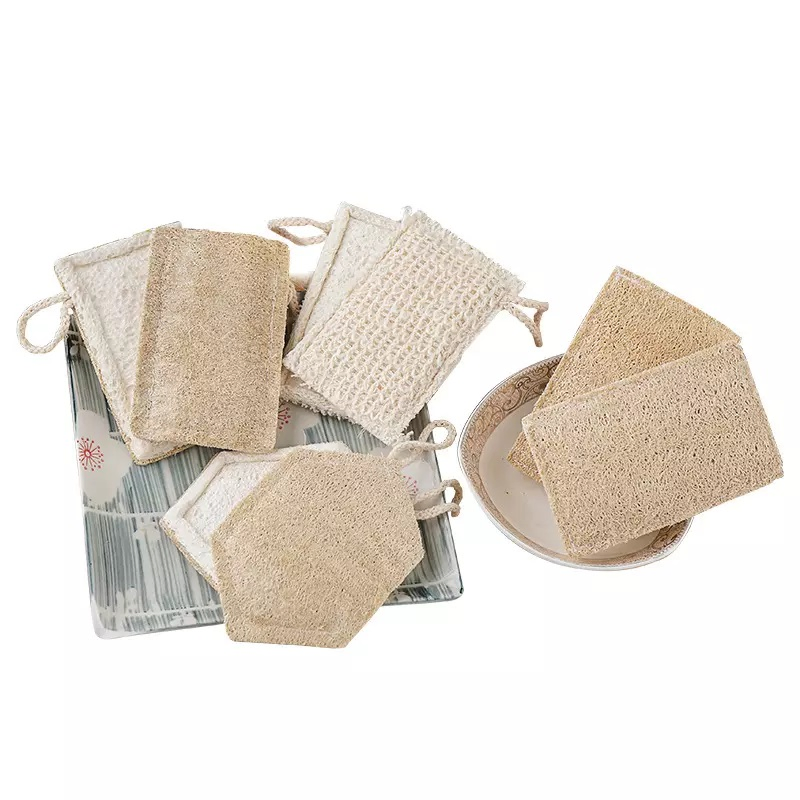 Natural Kitchen Sponges Dish Towels Color Customized Loofah Dish Sponge