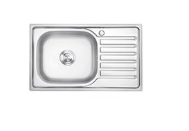 7545A Stainless Steel Kitchen Sink, Single Bowl with Shelf, Sink