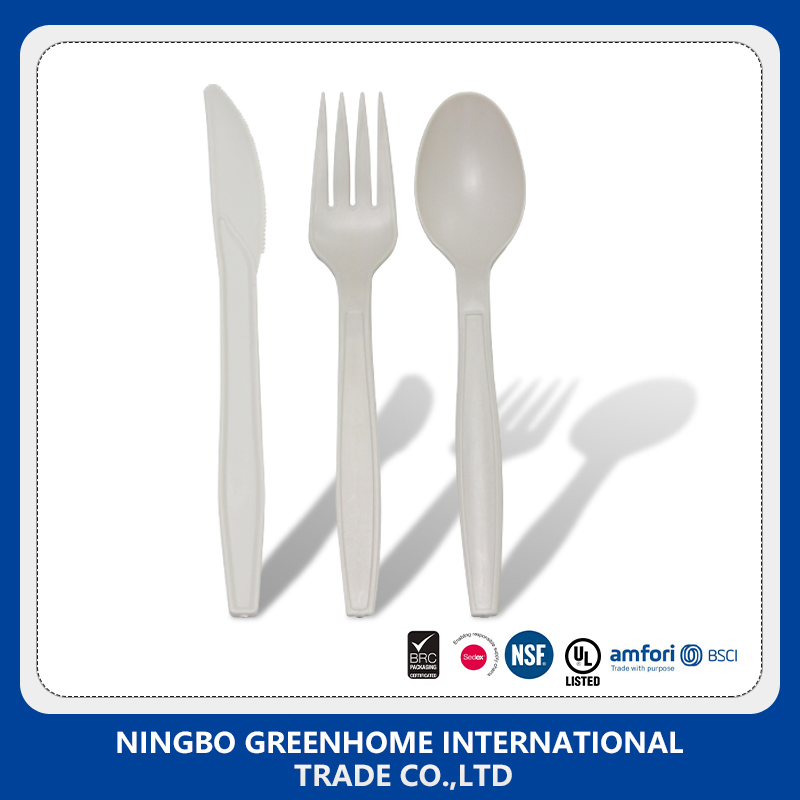 Eco-Friendly Biodegradable Disposable Cutlery Corn Starch Forks and Spoons Cutlery Set for Party