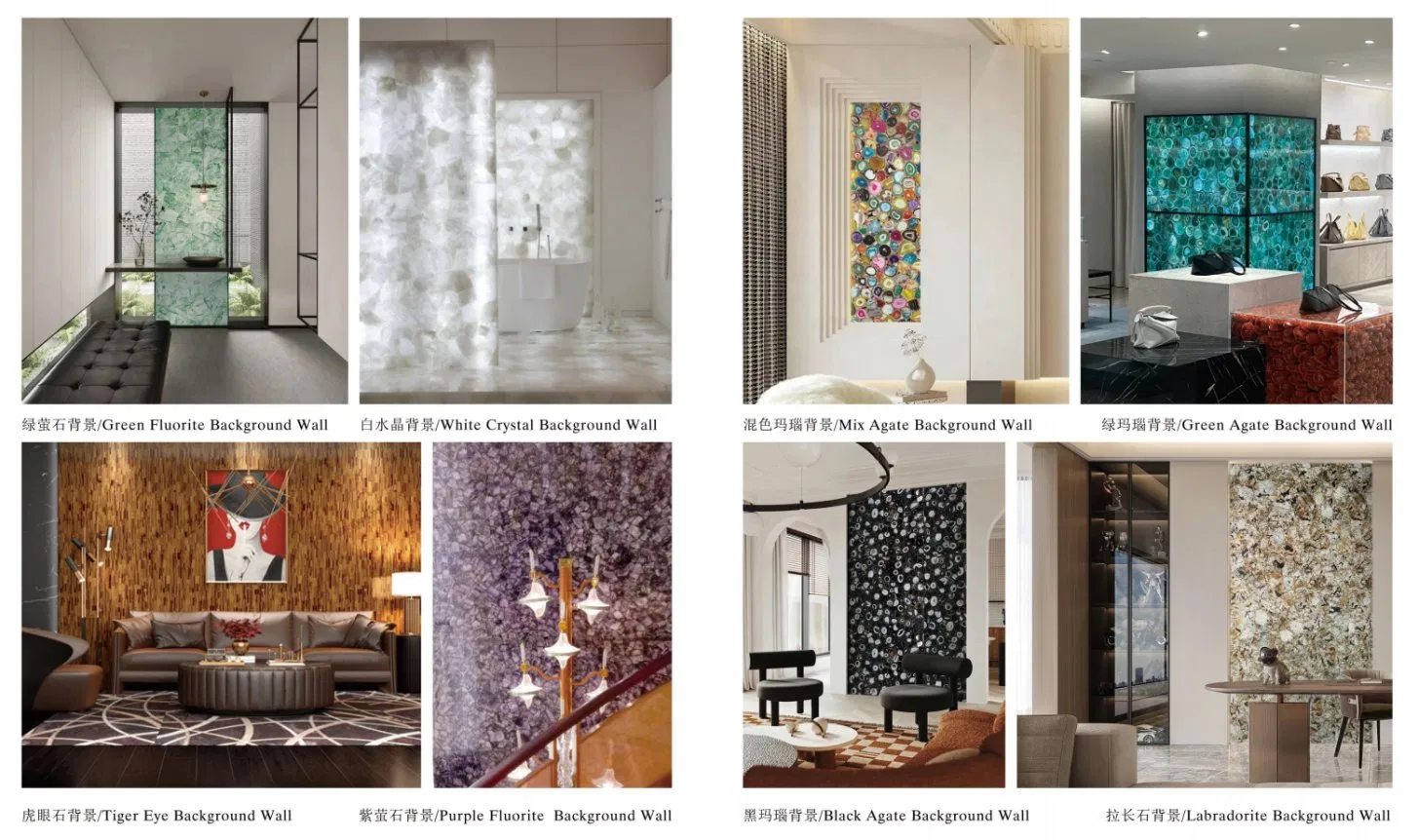 Noble Semi Precious Crystal Agate Series Household and Commercial Dining Tables, Fireplaces, Modern Light Luxury Style, Grand and Magnificent