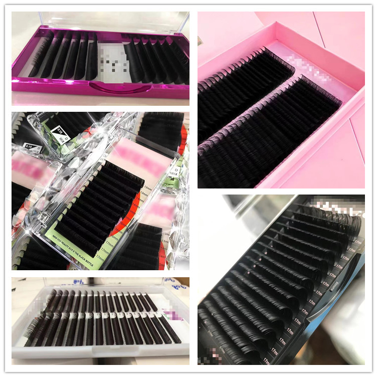 Soft 0.10 Flat Classic Lash Ellipse Matte Lash Extensions with Split Tips 0.15 0.20 mm Black Brown Flat Eyelash Extensions