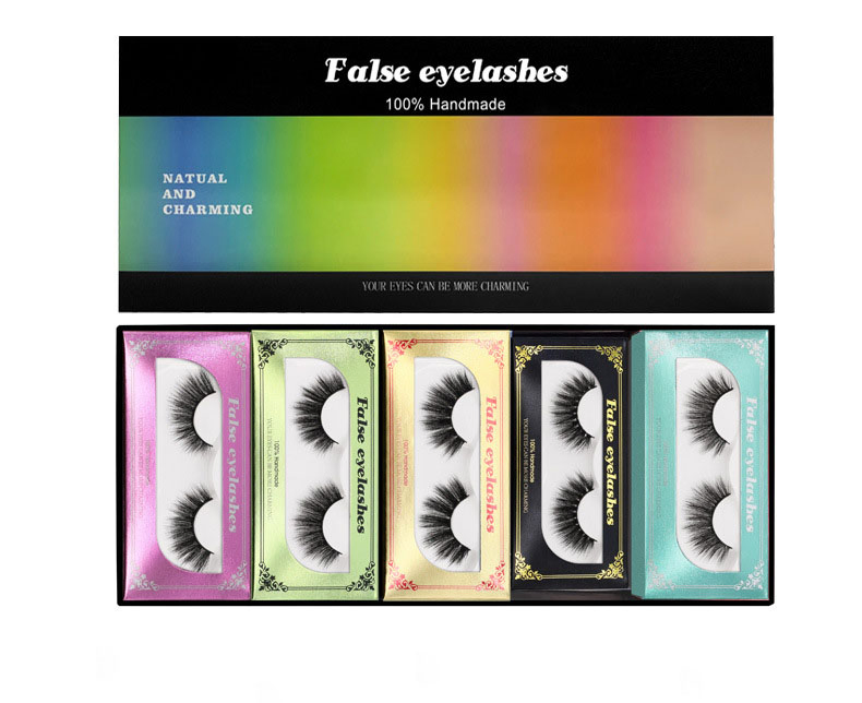 Wholesale Custom False Eyelash Packaging Box Case Private Label Mink Eye Lashes 5D False Natural Eyelashes Mink Eyelash Vendor