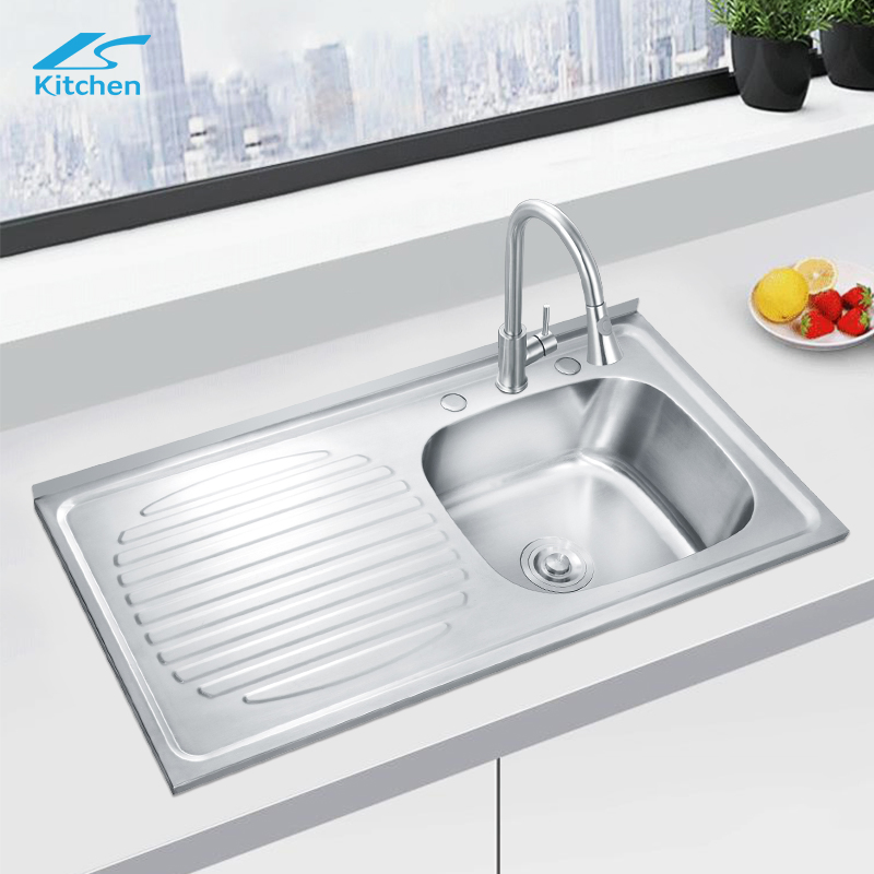 K-10050f Lavabo Unique Drainboard Stainless Steel Sink 304 Basin Deep Laundry for Cabinet Kitchen Sink RV Motor Sink