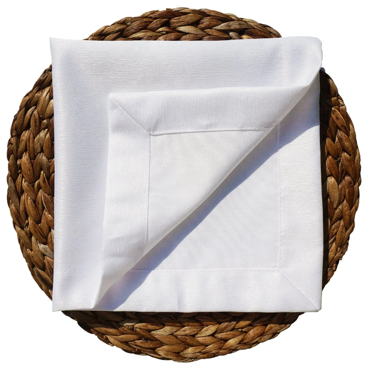 Bleach White Jacquard Design Rings for Table Cloth and Napkins