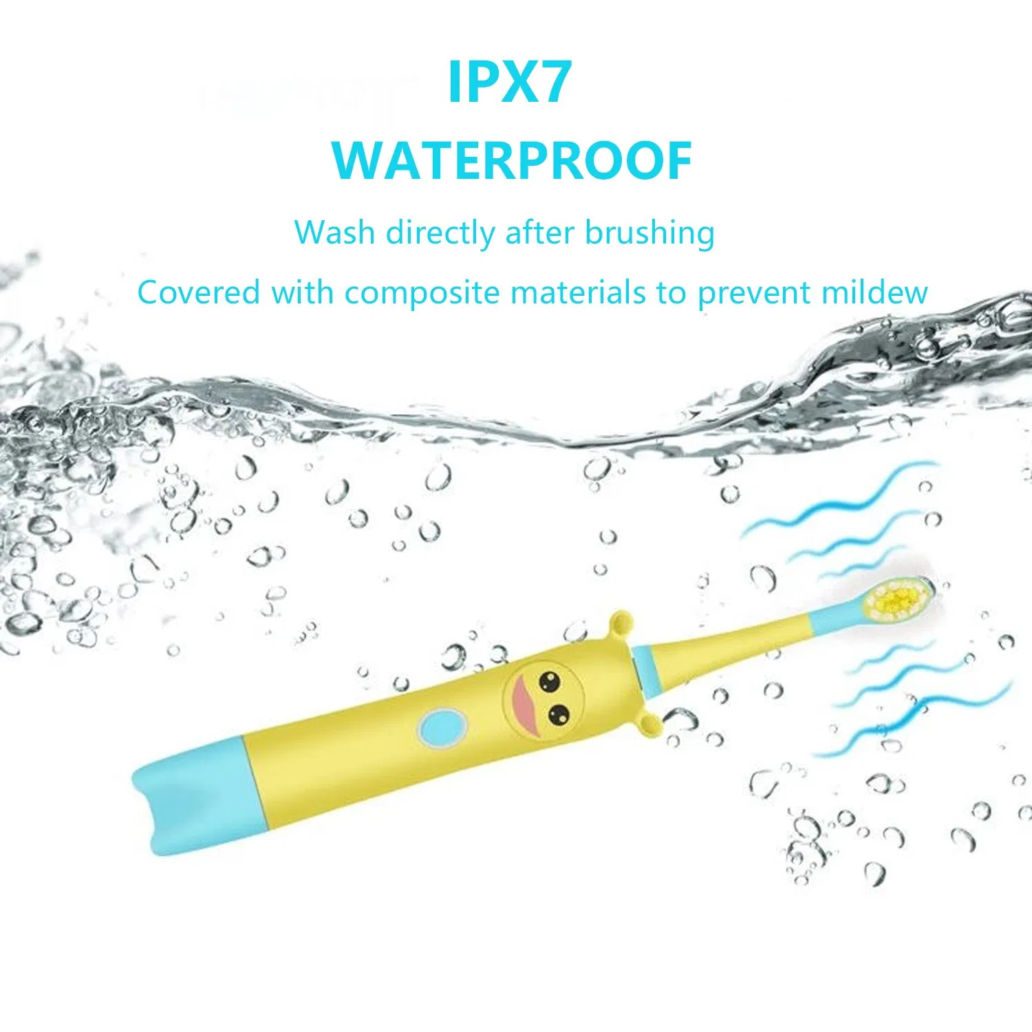 Smart Timer and 3 Modes Battery Powered Waterproof Sonic Kids Electric Toothbrush