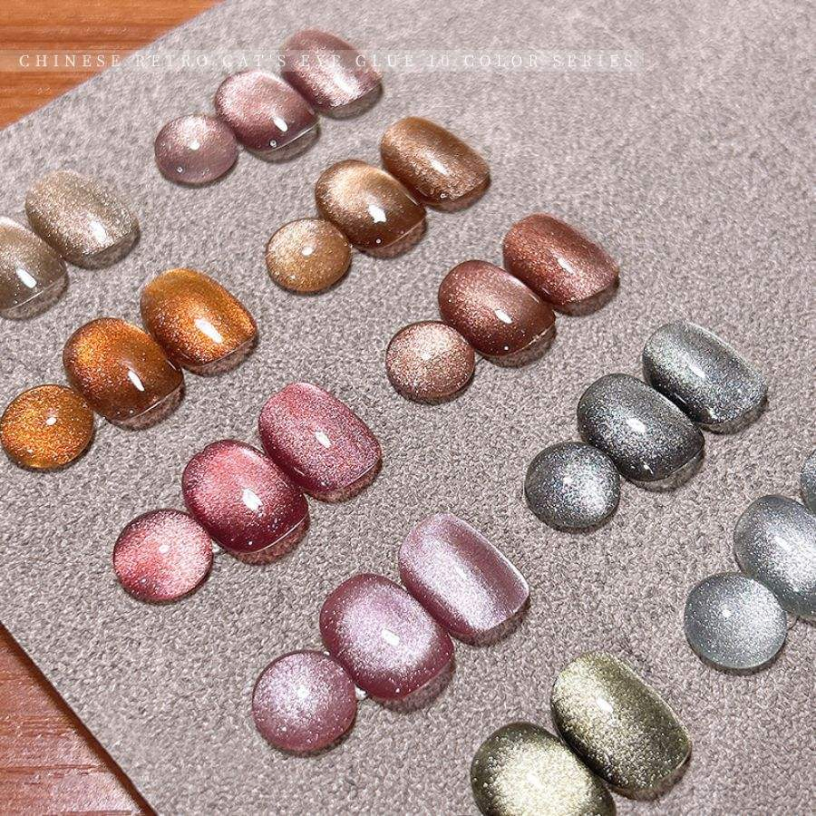 Kerui Set Whitening Nude Powder Ice Crystal Cat Eye Gel Nail Polish