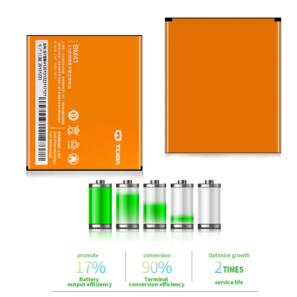 Wholesale High Quality Bm41/Bm44 Cell Phone Battery for Xiaomi Redmi Note2/2A/4 Battery