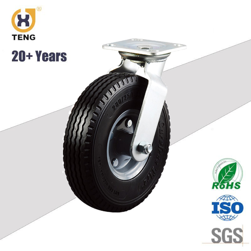 OEM China Factory Manufacturer Industrial Heavy Duty 8 Inch Swivel Top Plate PU Castor Trolley Wheel Caster