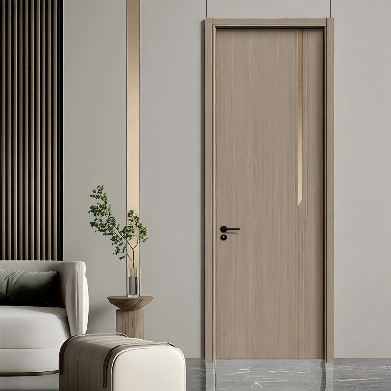 Modern Design Soundproof Hotel Bedroom Waterproof WPC PVC Solid Interior Wooden Door
