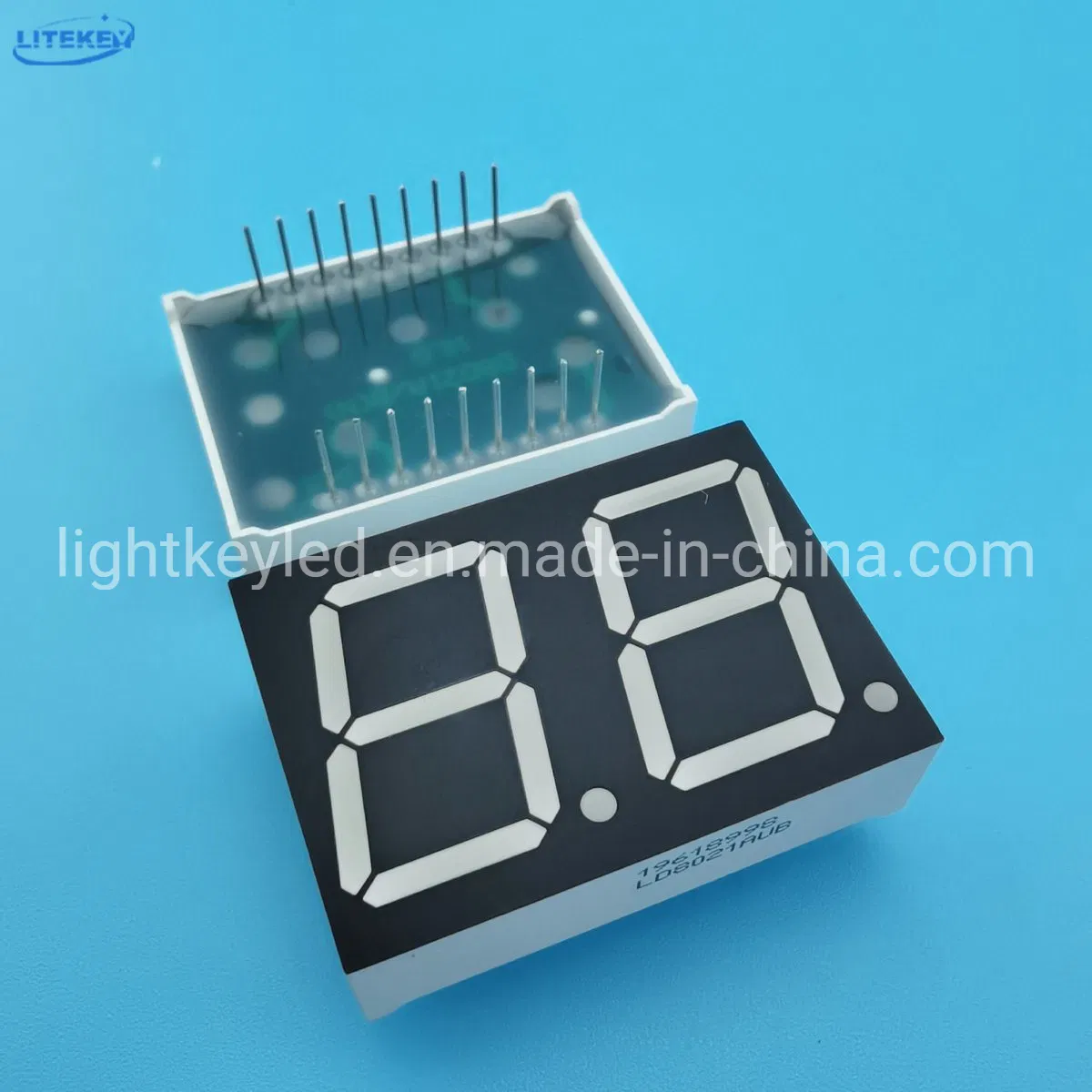 RoHS Compliant 0.8 Inch Dual Digit 7 Segment LED Display with Static PCB From Expert Manufacturer