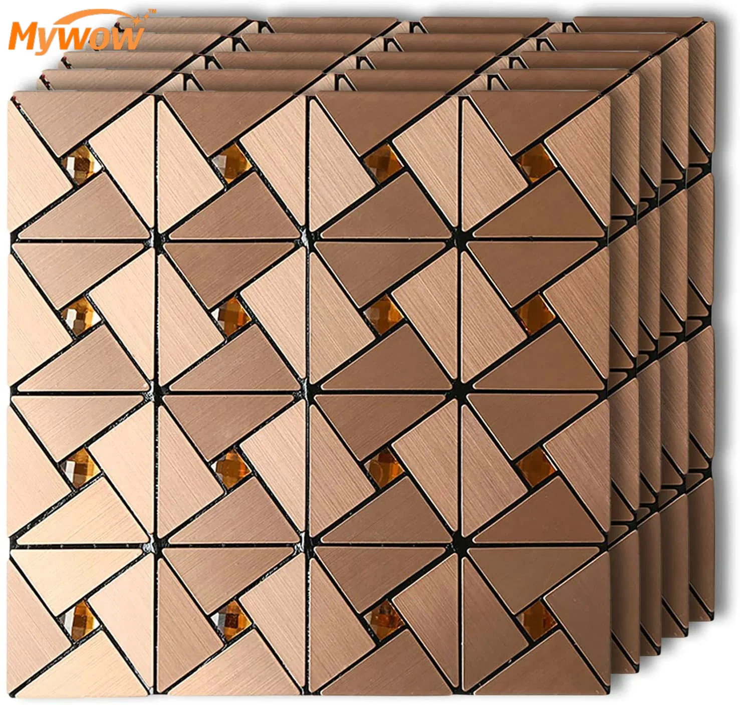 Самоклеящаяся 3D панель из стеклянной мозаики 30x30 см
