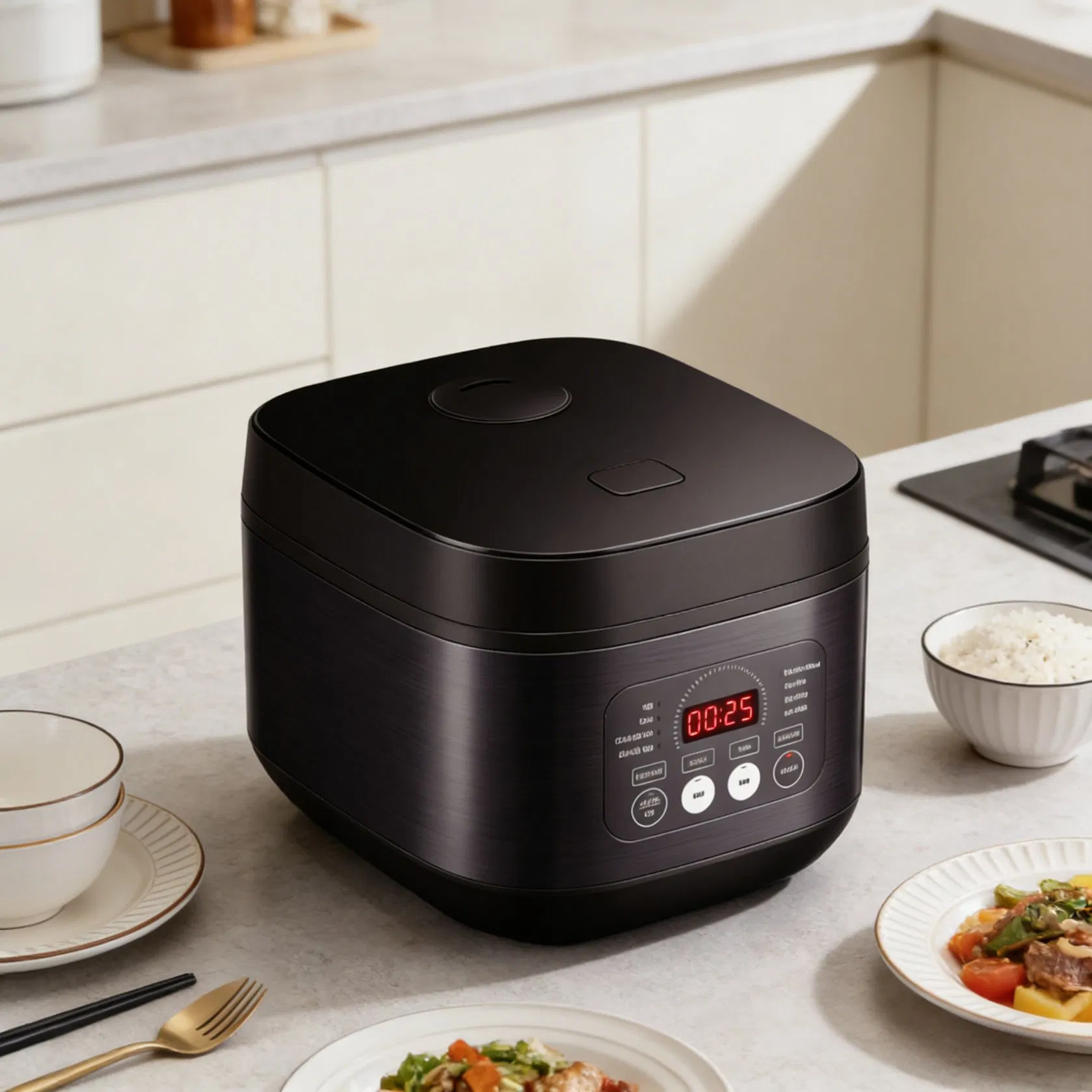 4L Large Capacity Multifunctional Appliance with 10 Preset Menus Healthy Non-Stick Inner Pot 860W Power 24h Delay and Precise Temperature Control Cooker