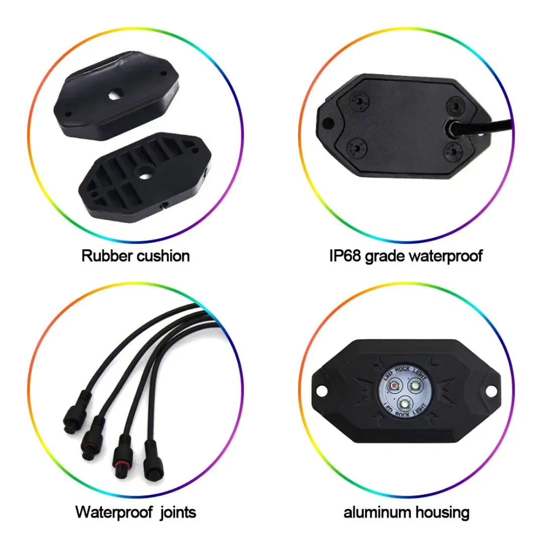 Комплект RGB LED Rock Lights с управлением через APP