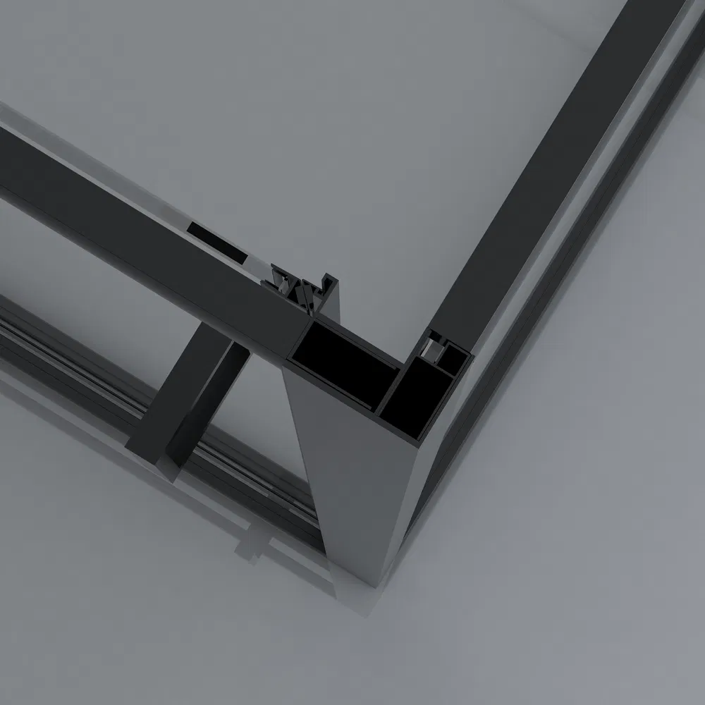 Bathroom 6mm Transparent Glass Black Aluminum Framed Shower Cubicle for Sale