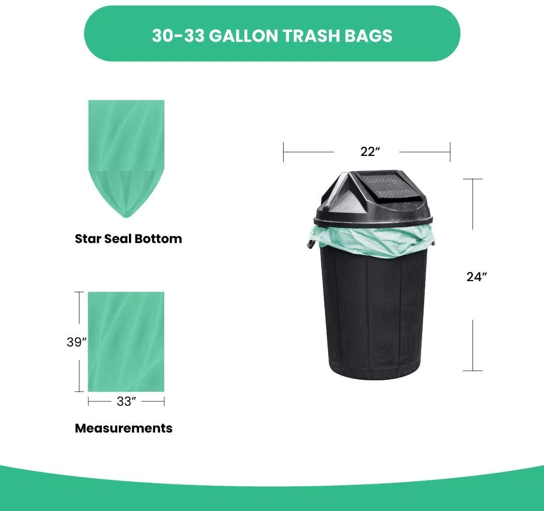 13 Gallon Compostable Trash Bags Eco-Friendly Plant-Based Recycled Trash Bags for Kitchen