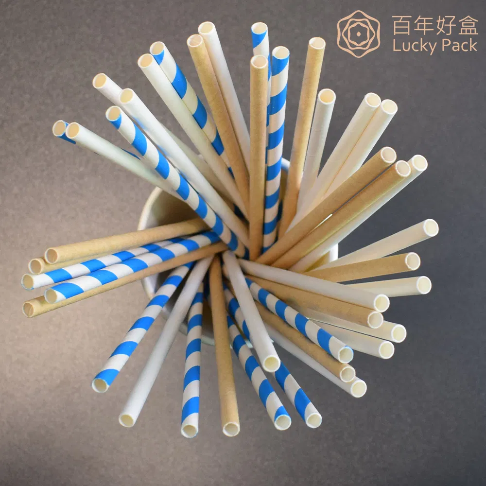 Factory Directly Supply Disposable Striped Drinking Straws