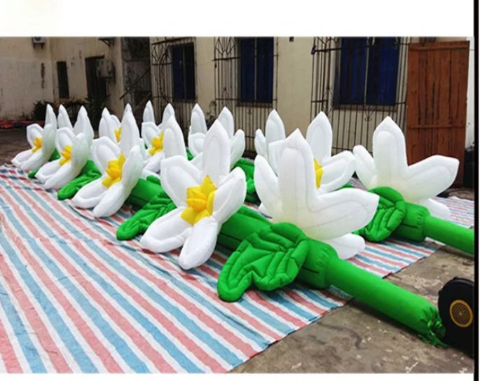 2024 New 10m Long Inflatable Blooming Wedding Flowers with LED Lights