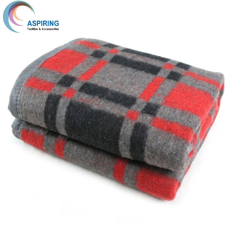 Multicolor High Quality Recycle Grid Cotton Acrylic Blanket