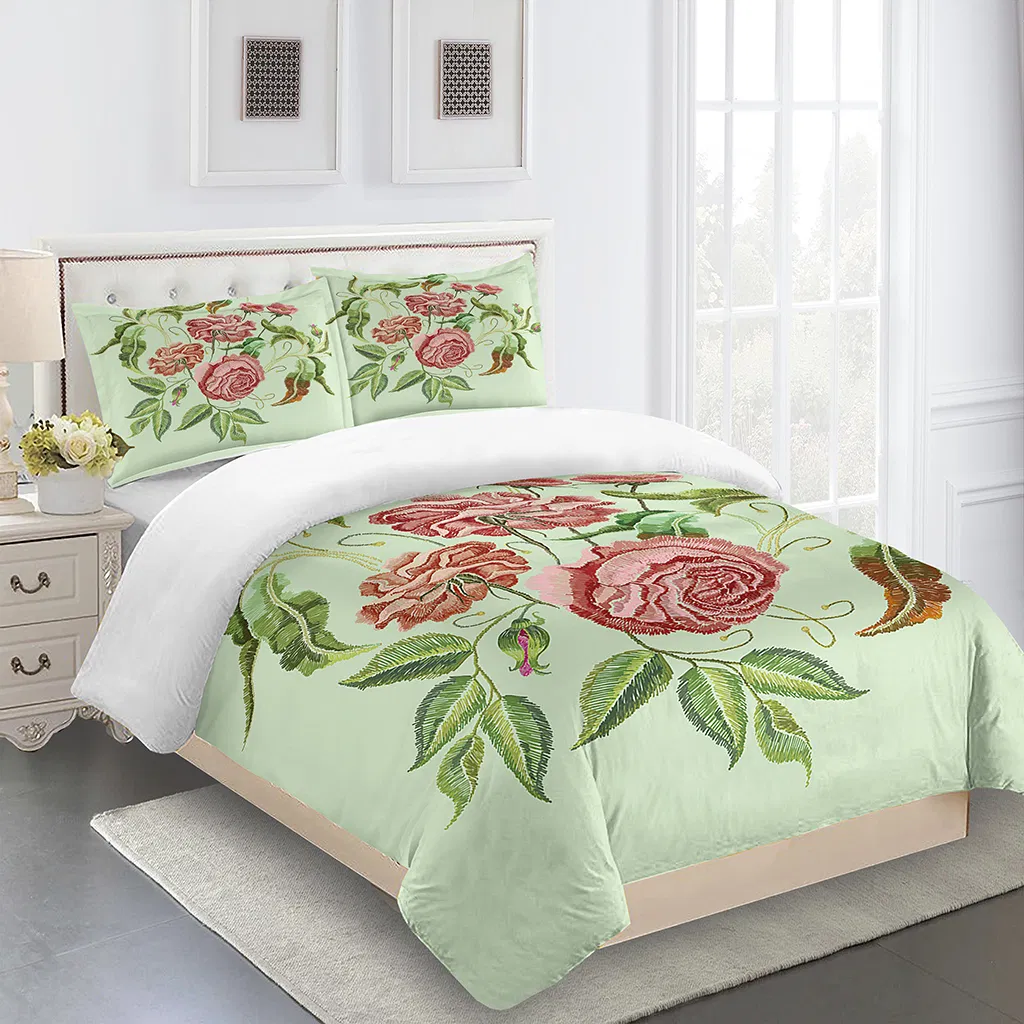 High-Quality Bedding Sets with Customizable Designs, Elegant Flower Print Bedding Sets