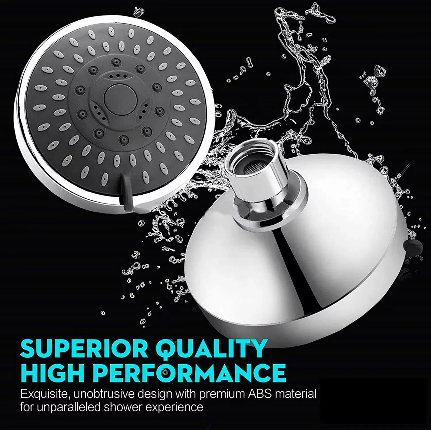 Bathroom Rainfall High Pressure Shower Head Simple ABS Plastic Filter Shower Head