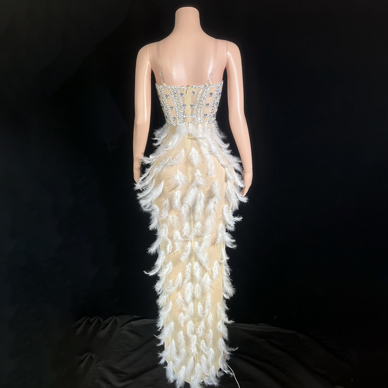 Платье женское с перьями для вечеринки