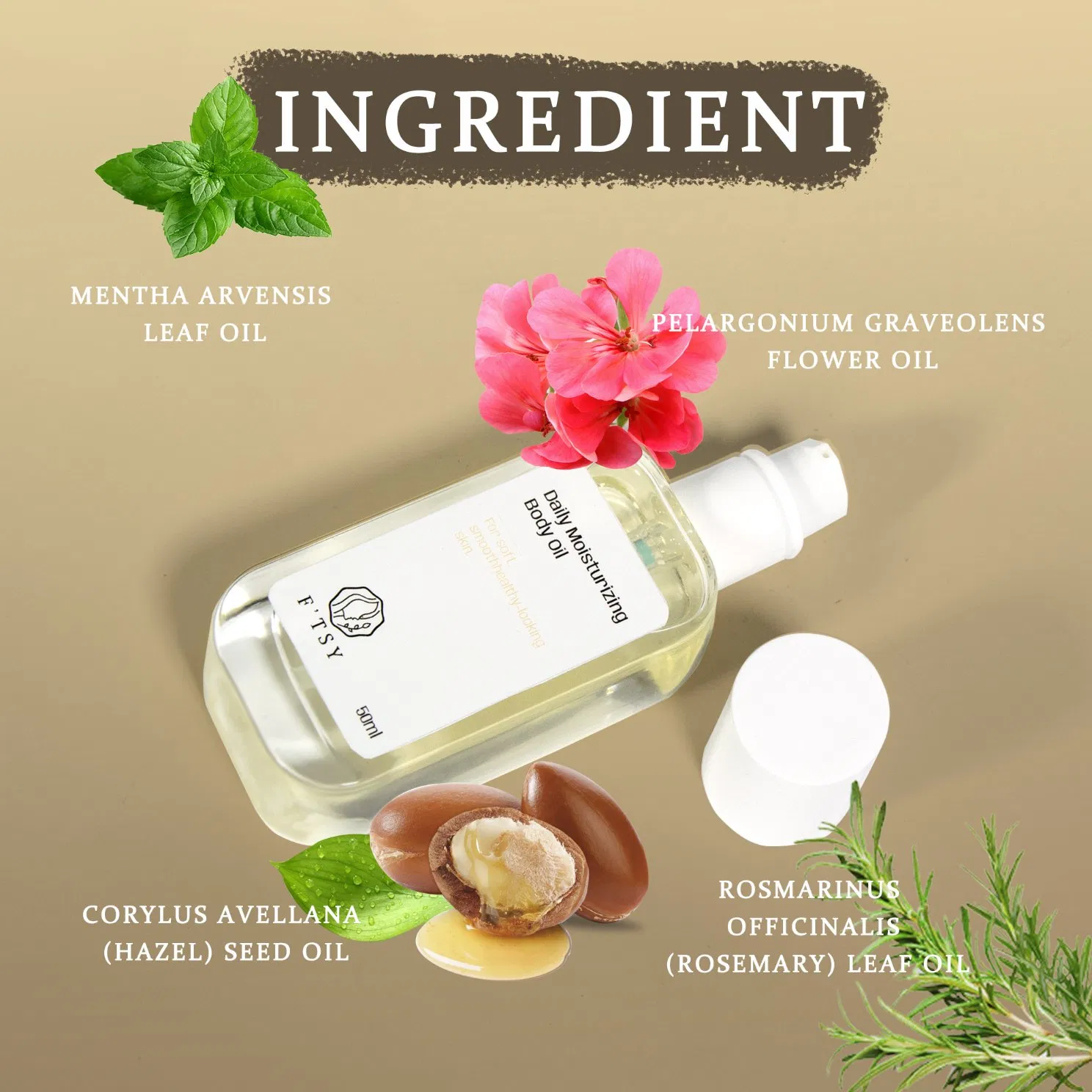 Customized Logo Body Oil Dry Skin Moisturizer Healthy Glow Hydrating Body Massage Oil