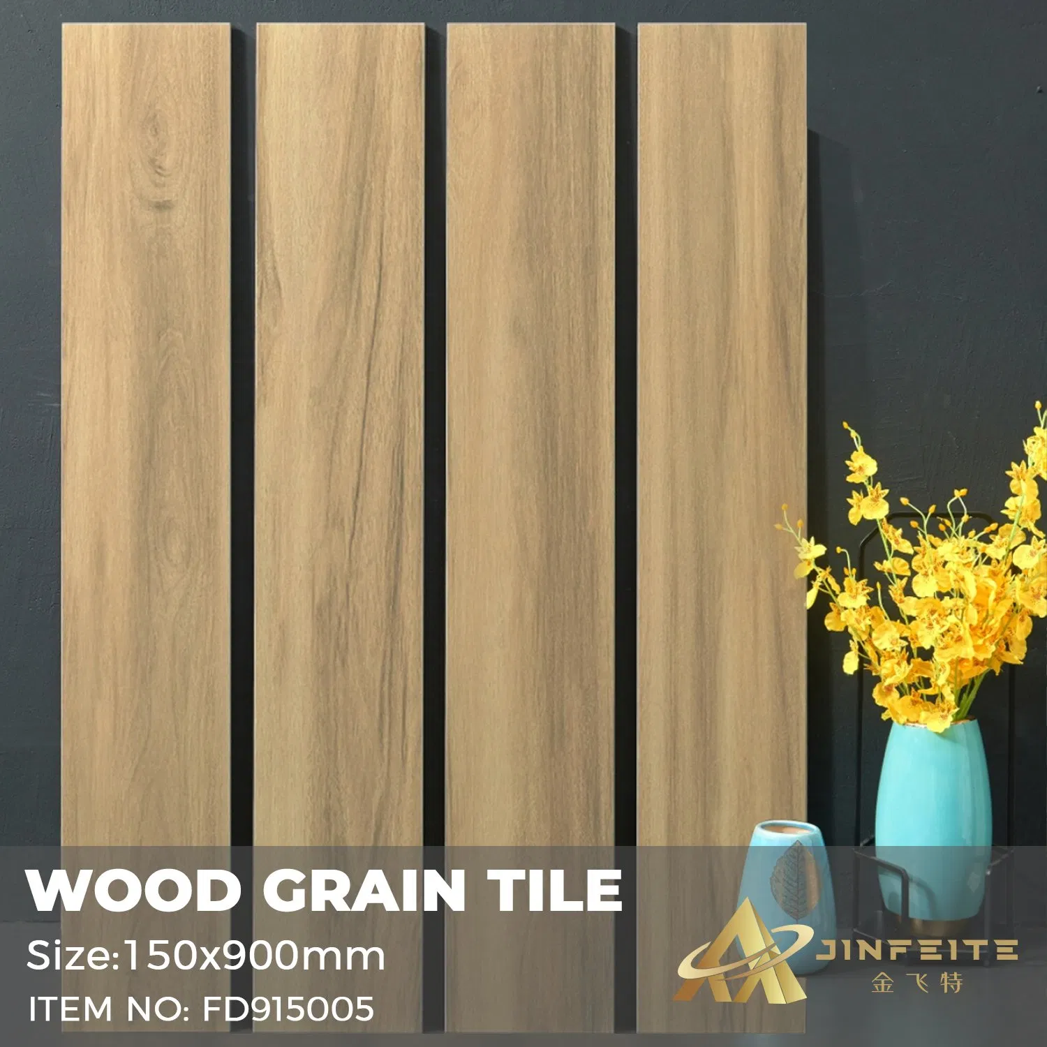 Grey Color Wooden Porcelain Rustic Tile 900*150mm for Interior Floor and Wall