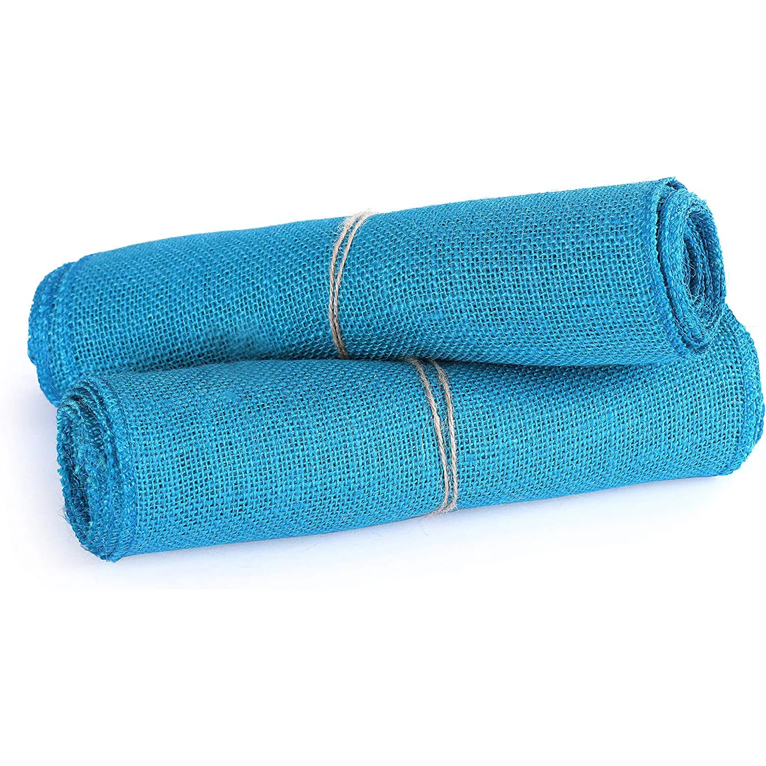 Customized Blue Finished Edge Home Decor Jute Table Runner