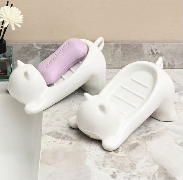 High End Creative Cat Soap Dish SPA Like Home Decor Bathroom Accessories