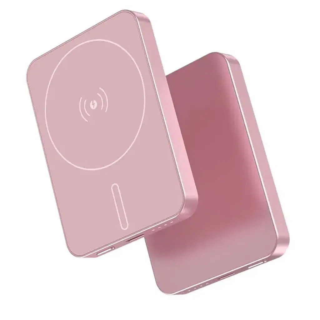 Aluminum Alloy 5000mAh Portable Small Size Magnetic Wireless Fast Charge Power Bank for Cellphone Low Battery Emergency