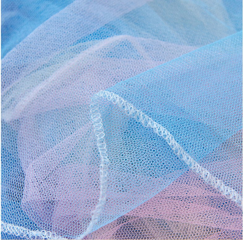 Rainbow Bed Canopy for Girls Dreamy Mosquito Net for Bed Round Dome Princess Bed Canopy Girl Room Play Tent Kids Canopy Bed Netting Curtains Blue