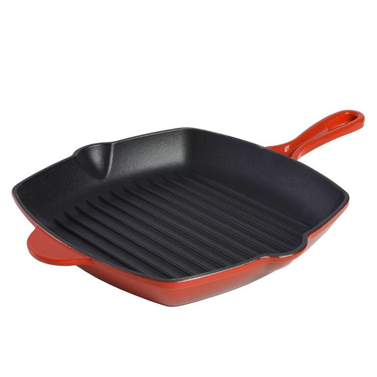 Square Cast Iron Grill Pan Frying Pan Griddle Nonstick Stove Top Barbecue Cast Iron Skillet Steak Stripe Pan