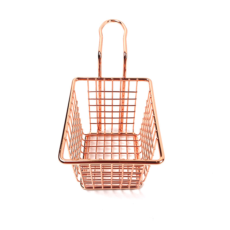 Gold French Fries Basket Stainless Steel Mini Fry Basket