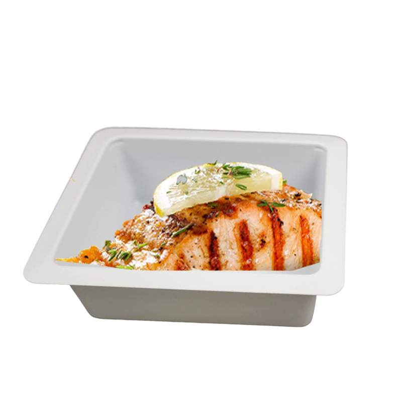 Party Supply Disposable Plastic Tableware 130mm Length Tofu Box White