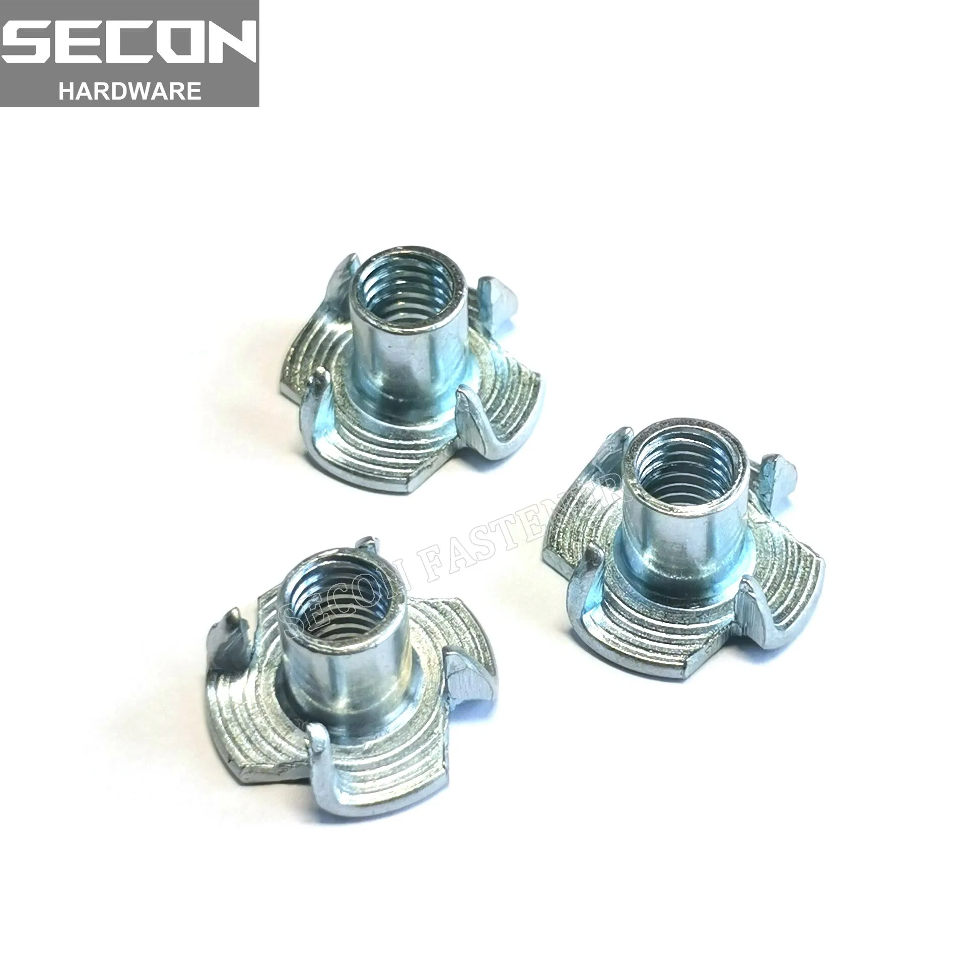 China Factory OEM SAE ASTM ISO Stamping Coldforged Wing Nut Spring Nut Tee Nut Withe Zinc Plated /Yellow Zinc Plated