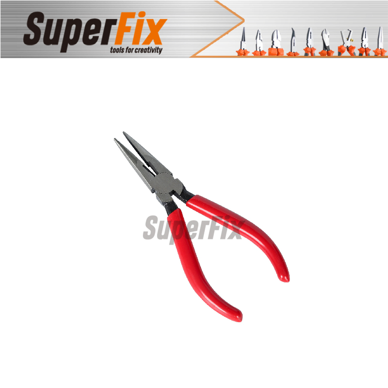 Alicate Professional Plier with PVC Handle, Polish Finish, Carbon Steel, Funcitonal/Cutting/Twisting/Clamping, Long Nose Pliers