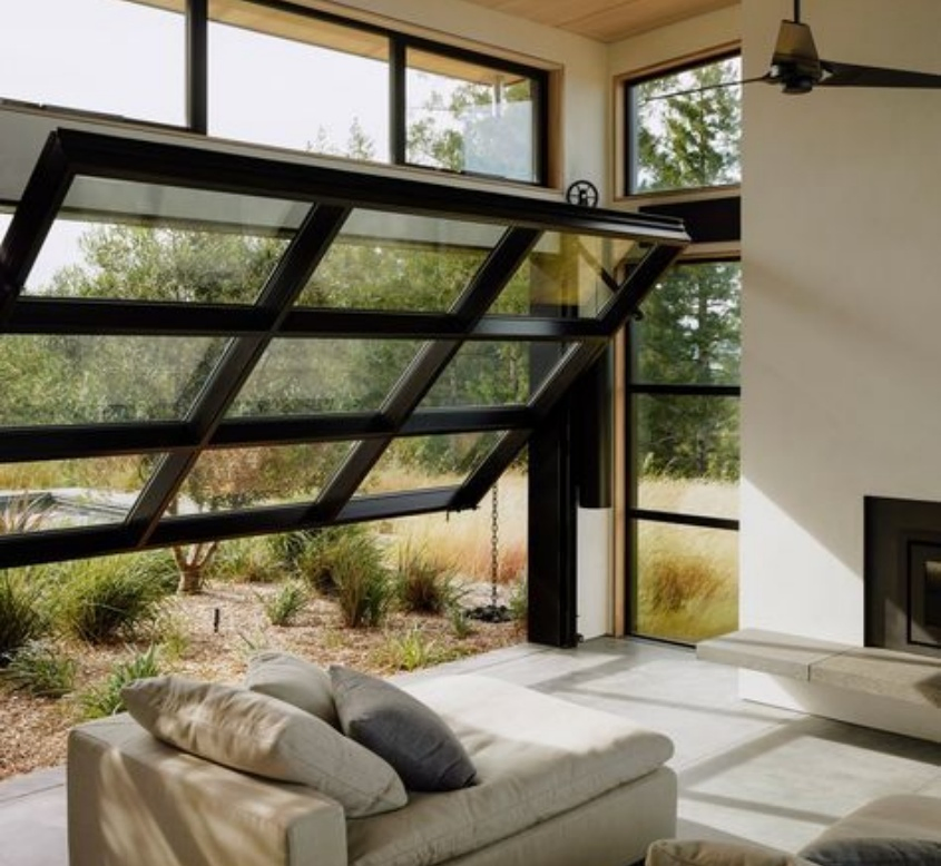 Nfrc CE Automatic Insulated Aluminum Glass Flip up Garage Door