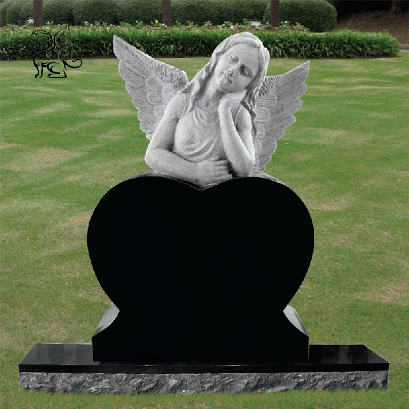 Factory Supply Antique Classic Natural Stone Carving Red Heart Headstone Mty-11