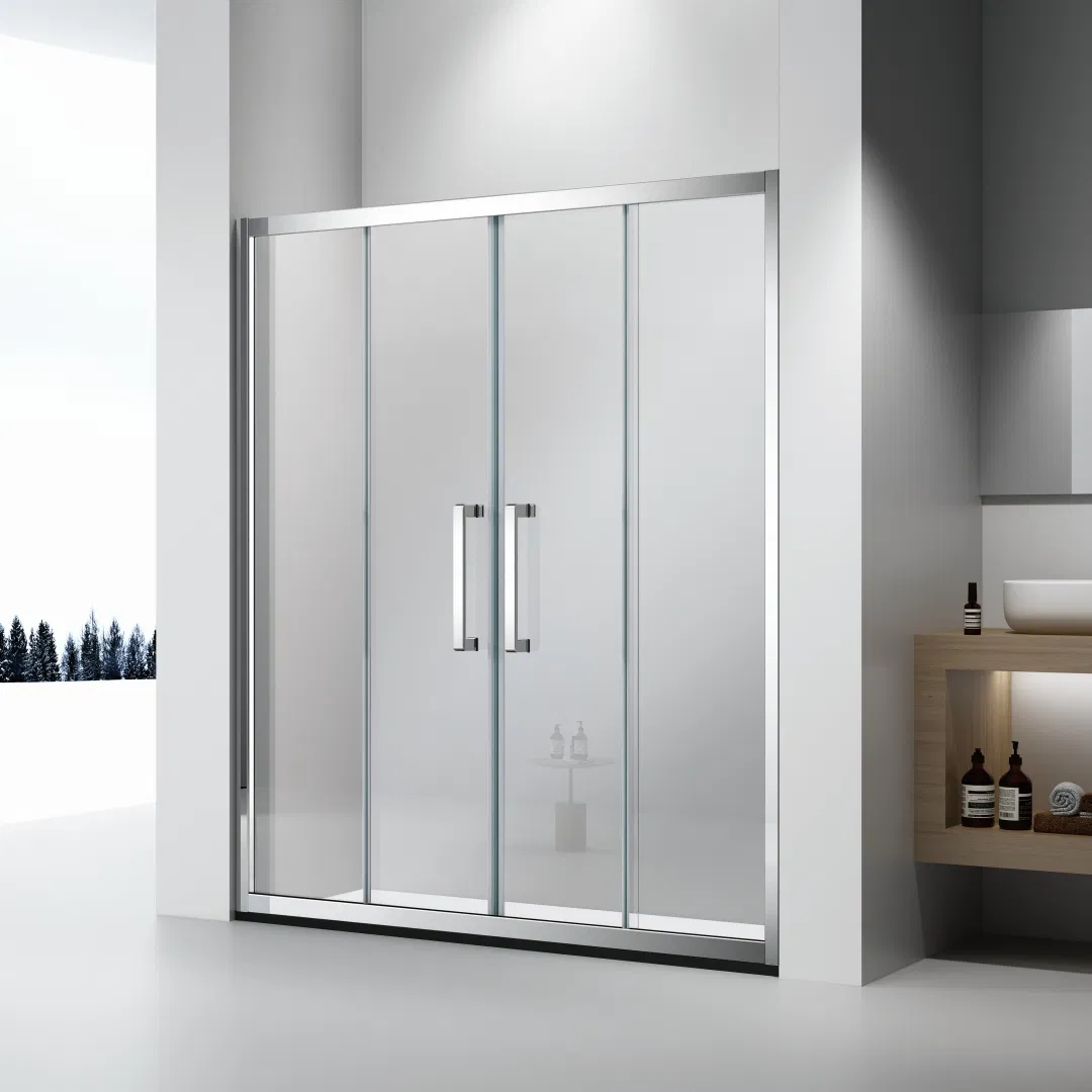 Modern Aluminium Frame Safety Tempered Glass Bathroom Partition Wall Shower Door Sliding Door